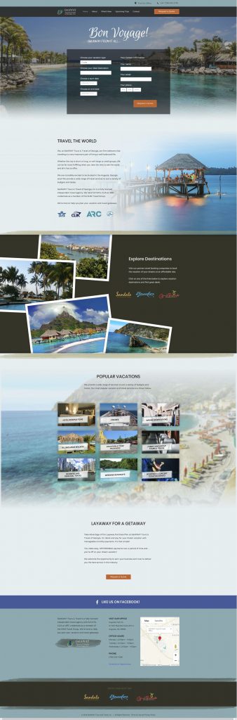 Travel Agent Web Design – Getaway Tours and Travel of GA