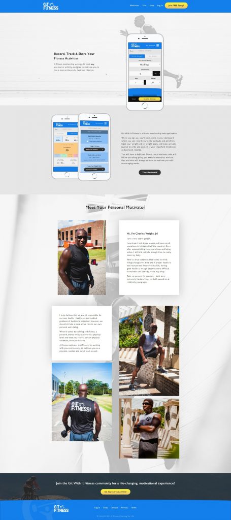 Startup Fitness App Web Design – Git With It Fitness