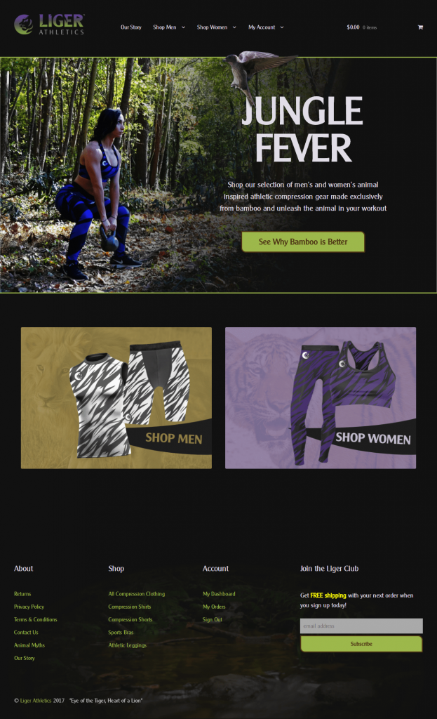 Ecommerce Web Design – Liger Athletics