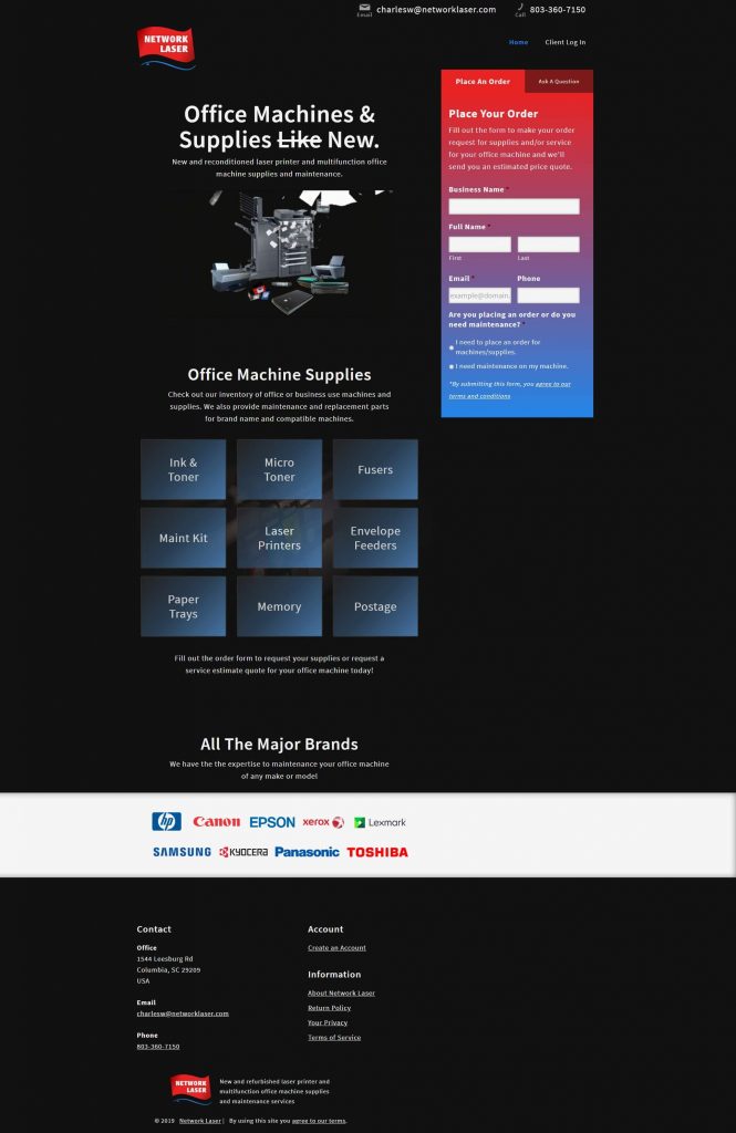 Professional Services Web Design – Network Laser