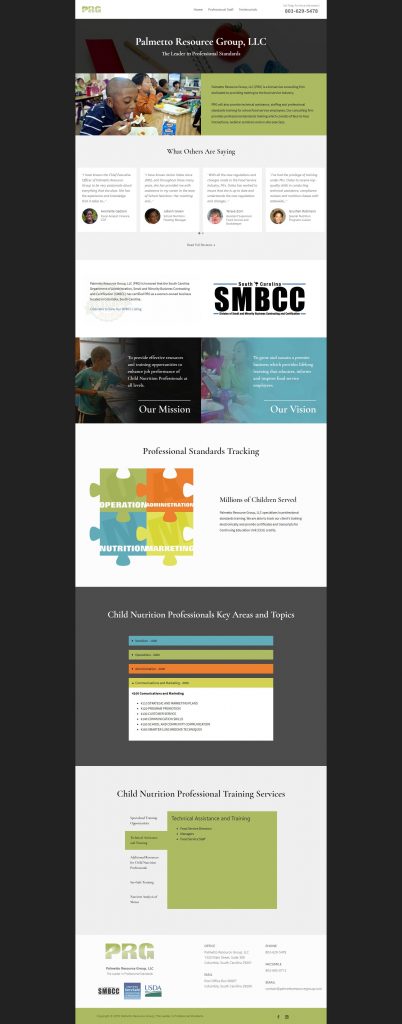 Professional Services Food Service Consulting Web Design – Palmetto Resources Group