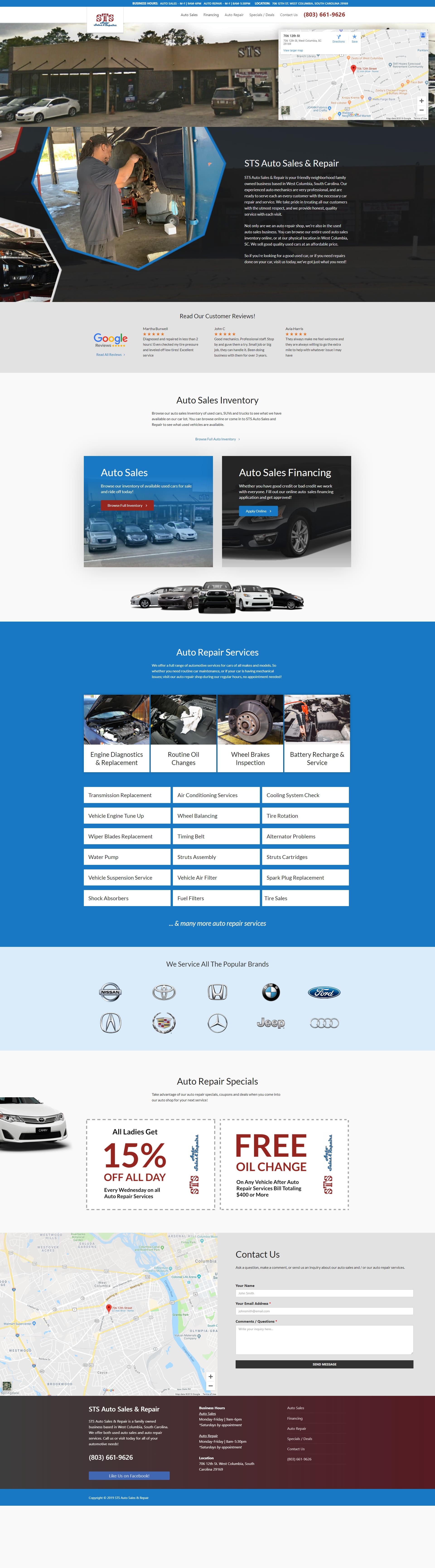 Auto Repair Shop Web Design - STS